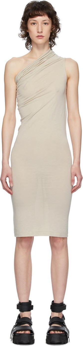 Rick Owens Lilies Grey Heavy Jersey One Shoulder Dress