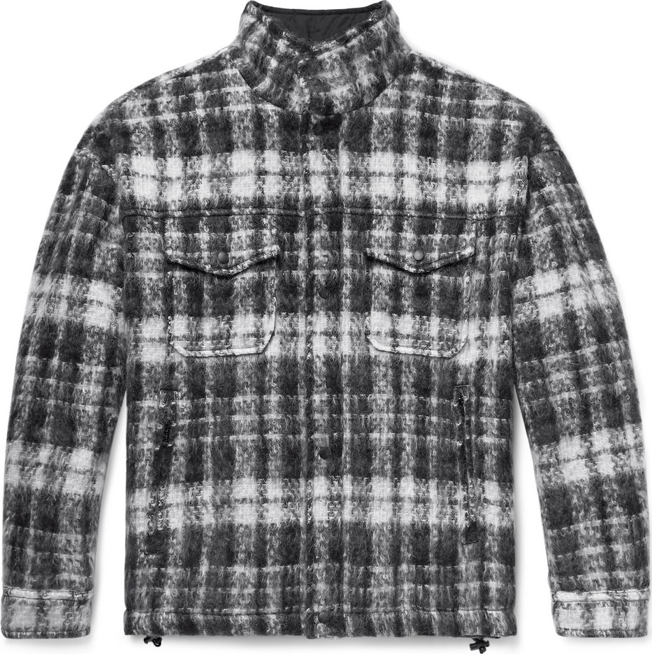 Aspesi Checked Textured-Knit Jacket