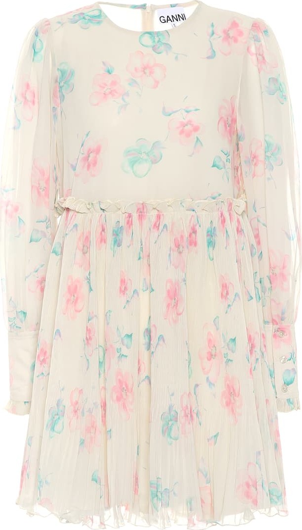 Ganni Floral georgette minidress