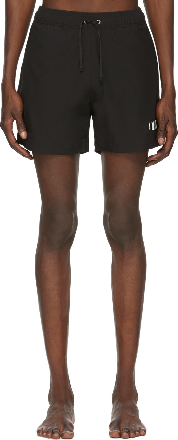Amiri Black Logo Core Swim Shorts
