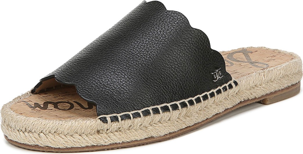 Sam Edelman Andy Leather Flat Espadrille Slides
