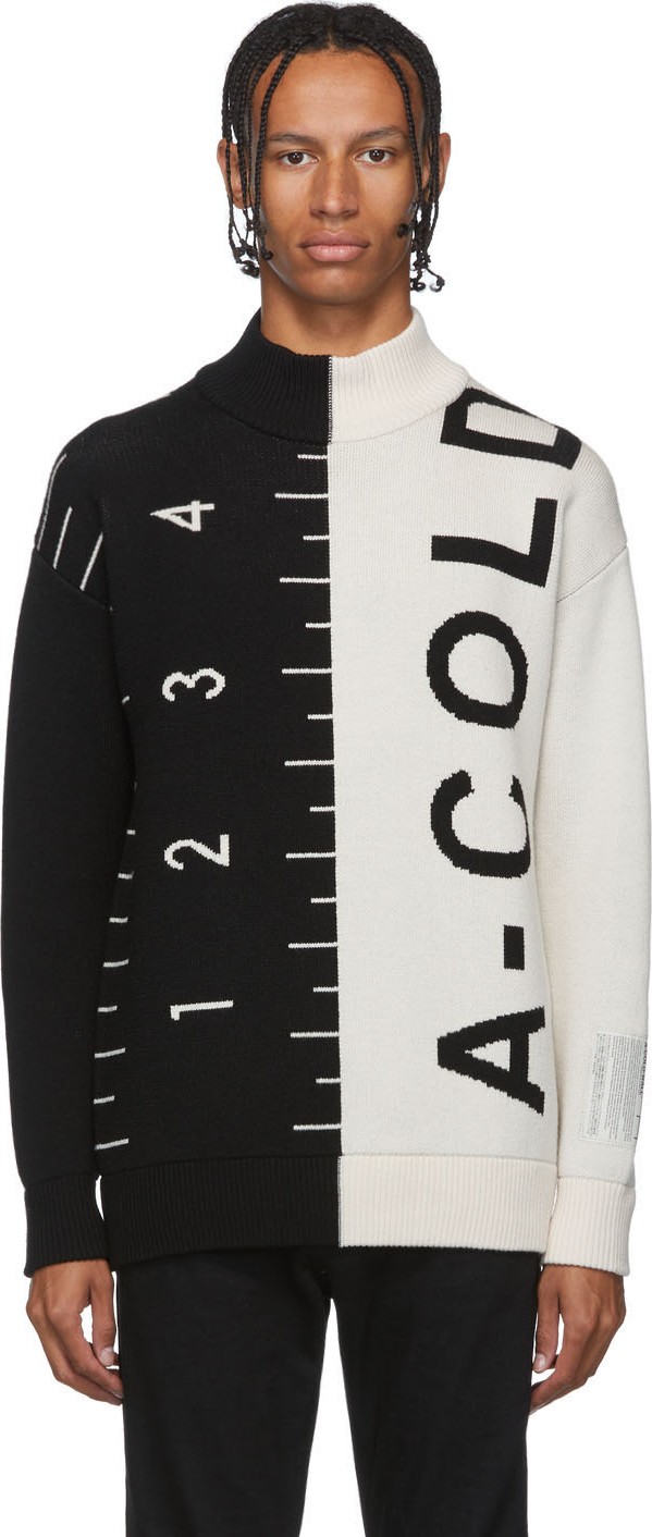 A-Cold-Wall* Black & White Logo Jacquard Sweater