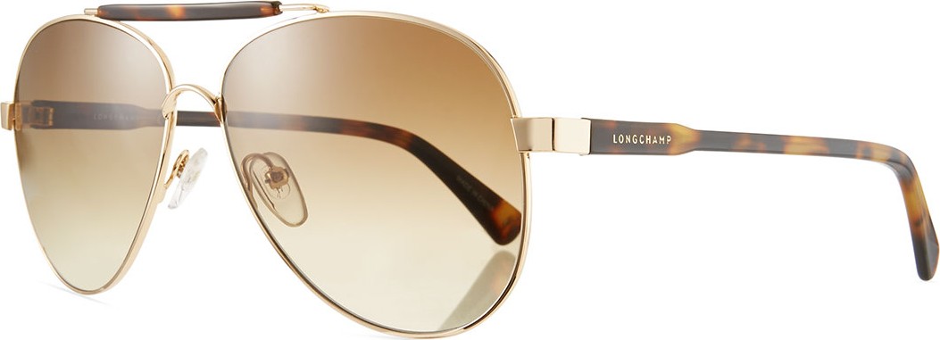 Longchamp Mirrored Aviator Sunglasses