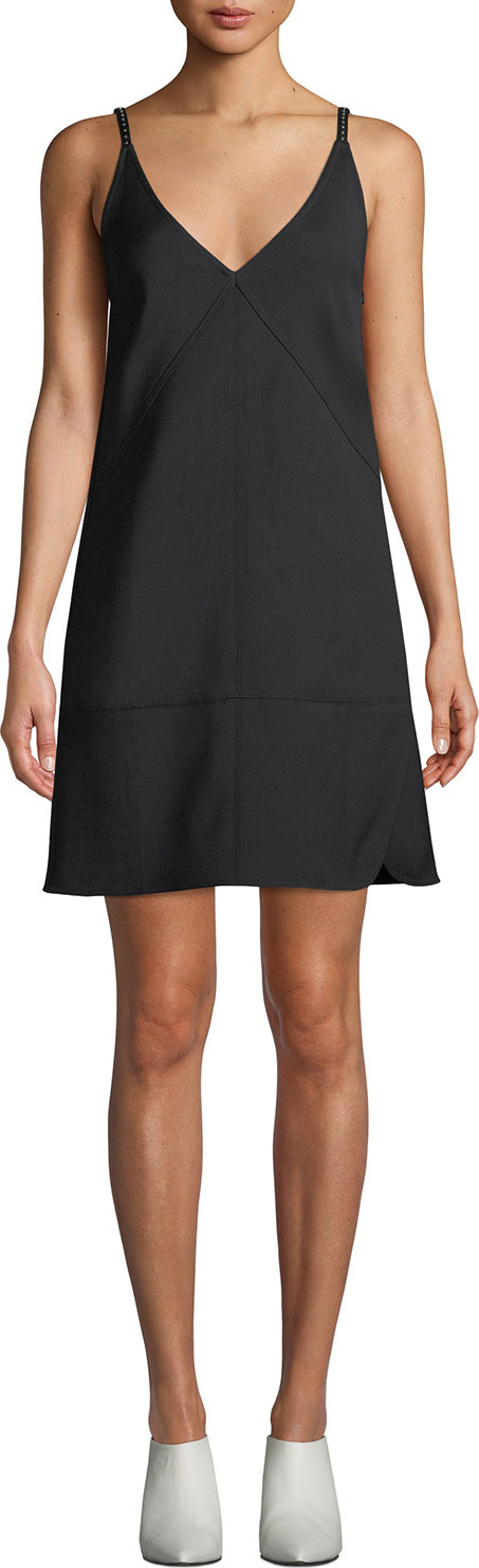 Helmut Lang V-Neck Sleeveless Nylon Mini Dress