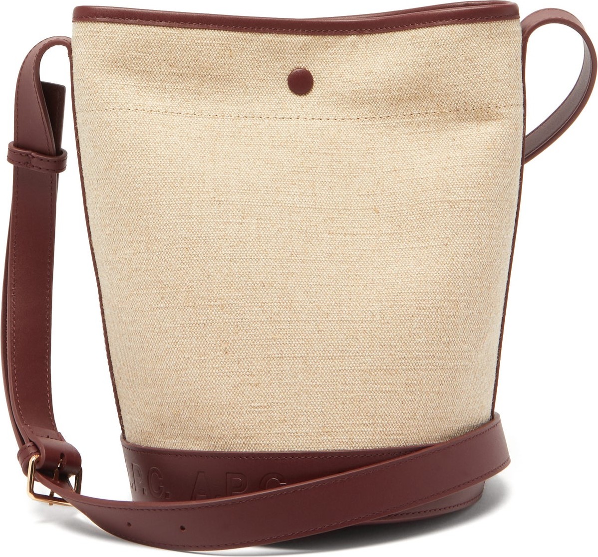 A.P.C. Hélène leather-trimmed canvas bucket bag