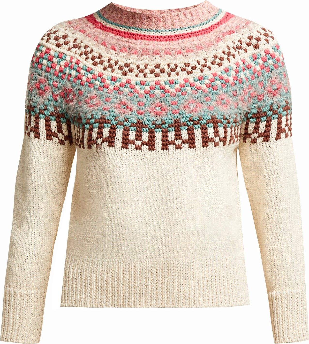 Weekend Max Mara Fair Isle-patterned cotton sweater