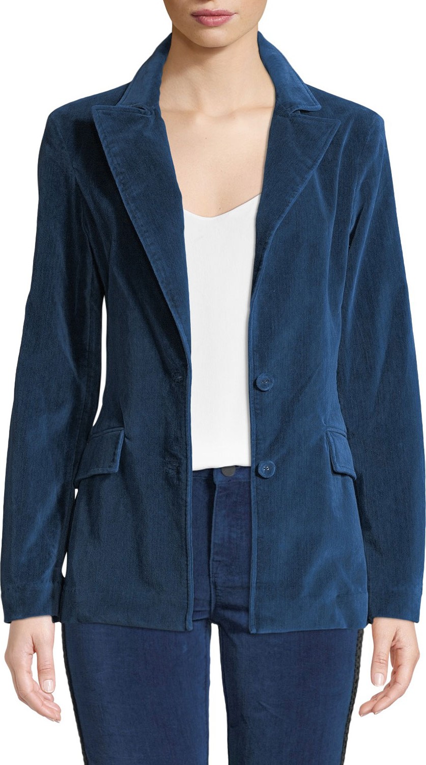 Parker Smith Velvet Peak-Lapel Blazer
