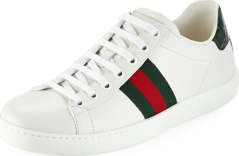 Gucci Ace Star & Bee Fold-Down Sneakers  Black