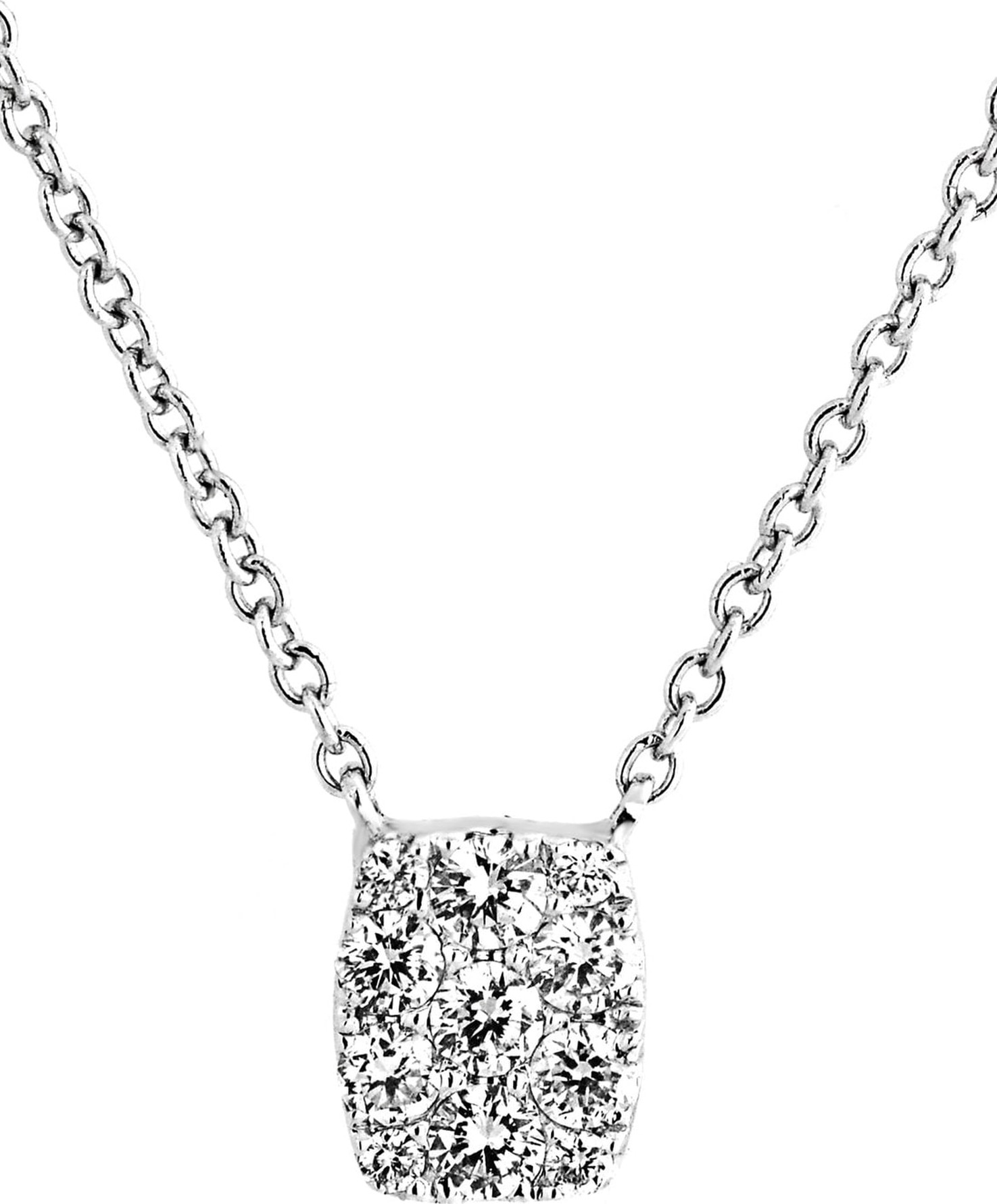 Bony Levy Mika Mini Rectangle Pavé Diamond Pendant Necklace