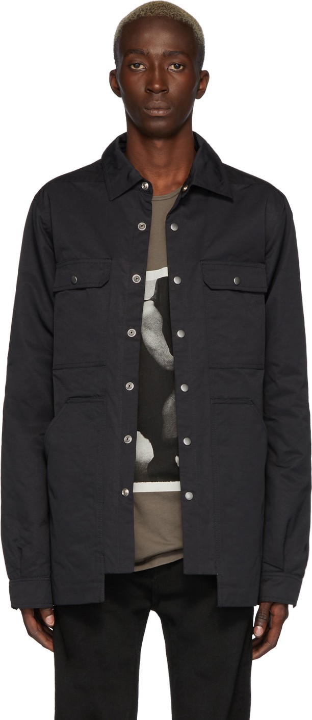 Rick Owens DRKSHDW Black Cargo Outershirt Jacket