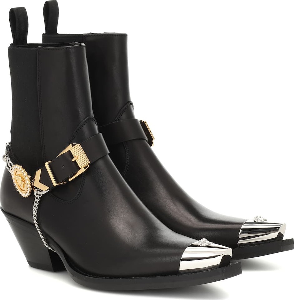 Versace Leather cowboy boots