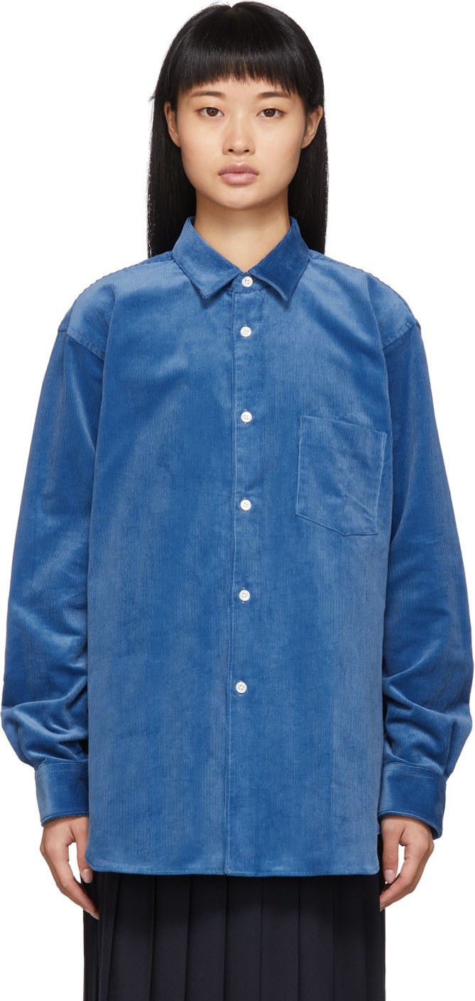 Comme Des Garcons Blue Corduroy Shirt