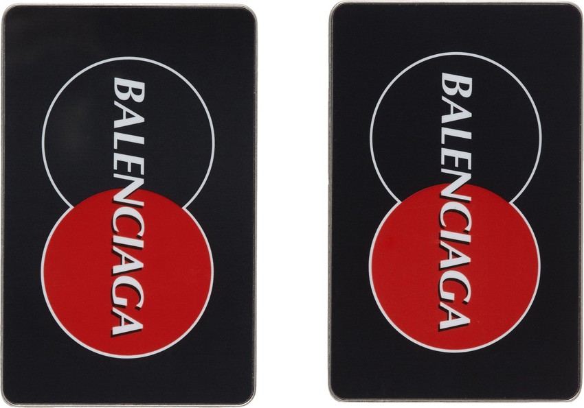 Balenciaga Black & Red Visitor Plate Earrings