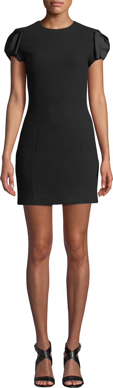 Michael Kors Collection Satin Bow-Sleeve Boucle Crepe Mini Dress