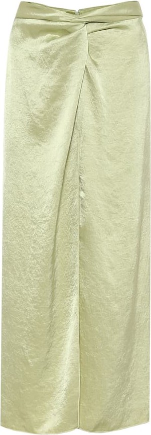 Nanushka High-rise hammered-satin skirt