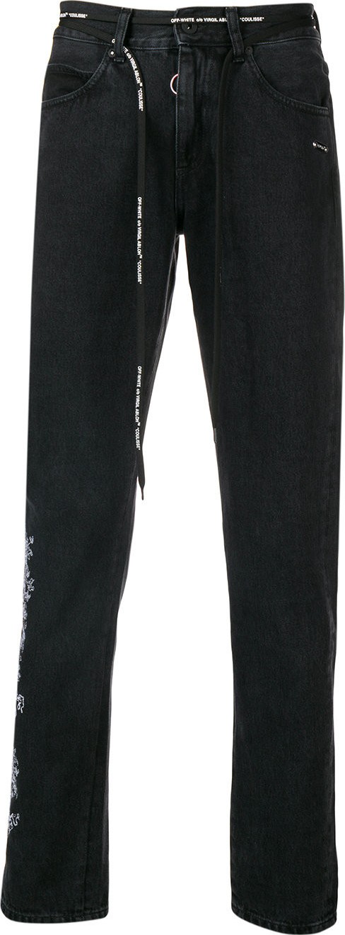Off White gothic strap jeans