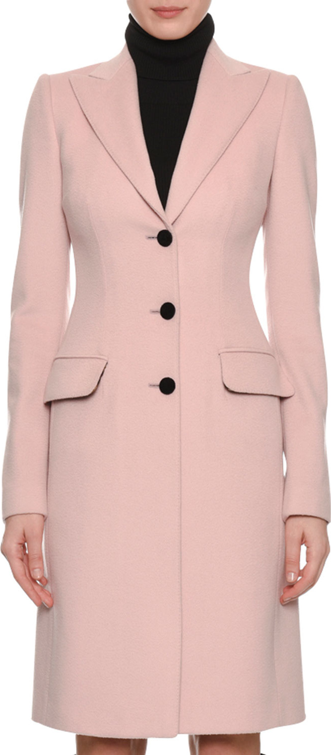Dolce & Gabbana Peak-Lapel Three-Button 3/4-Length Coat
