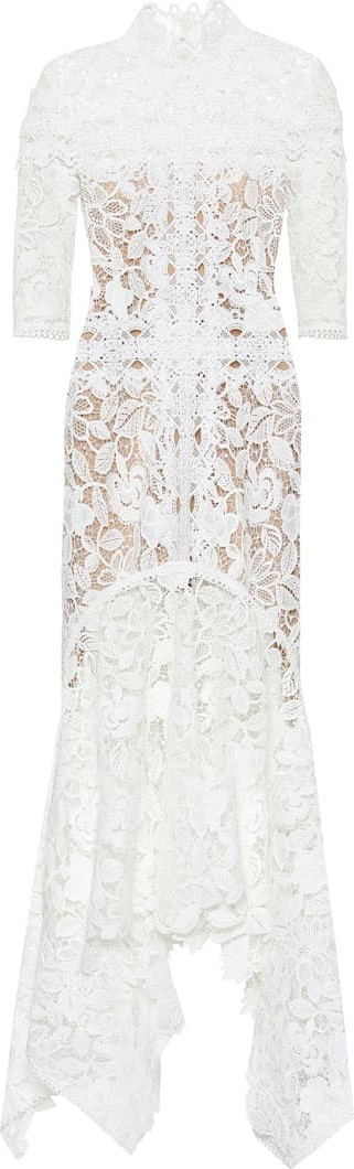 Costarellos Guipure lace maxi dress