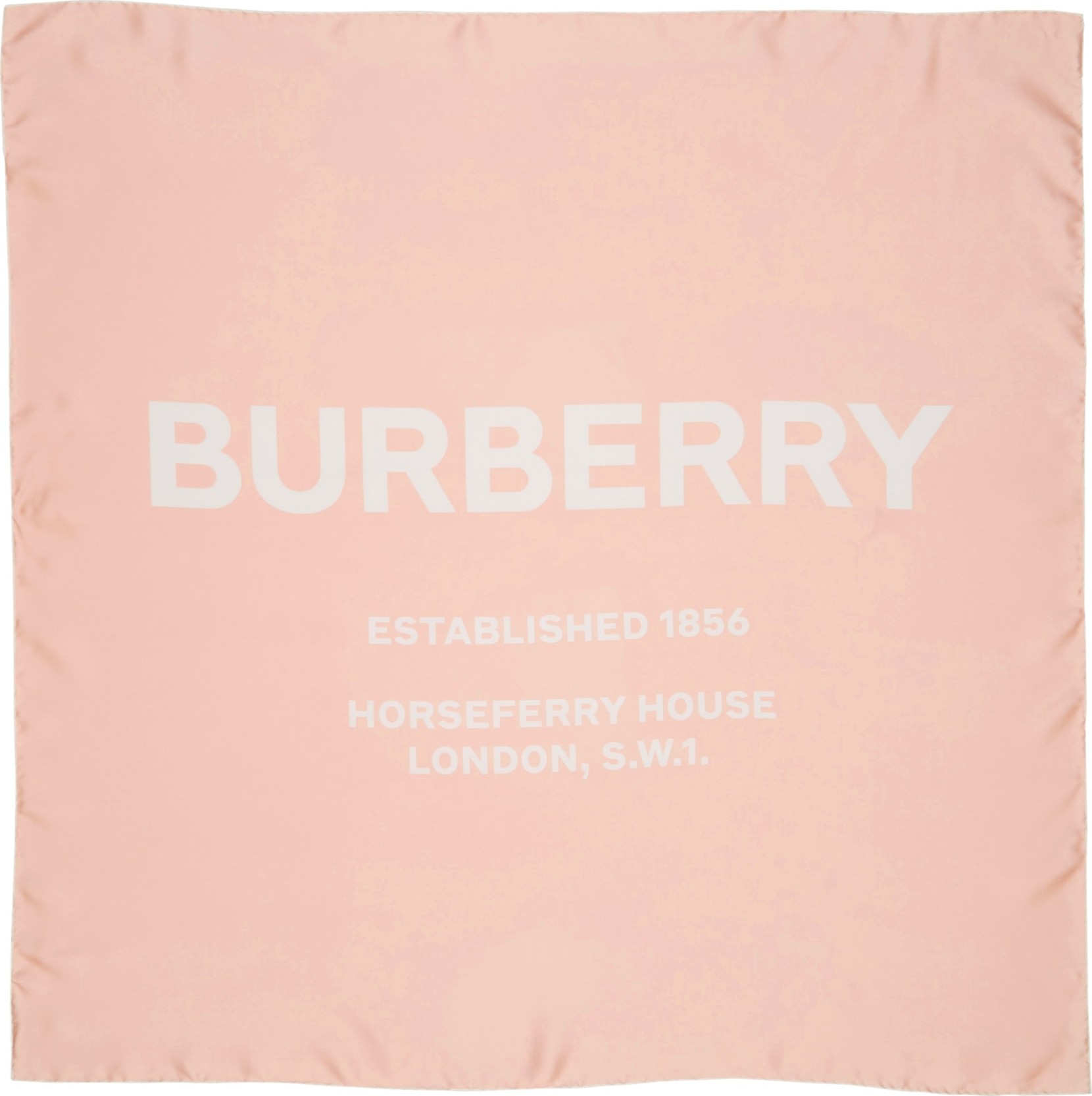 Burberry London England Inverse Branded Square Silk Scarf