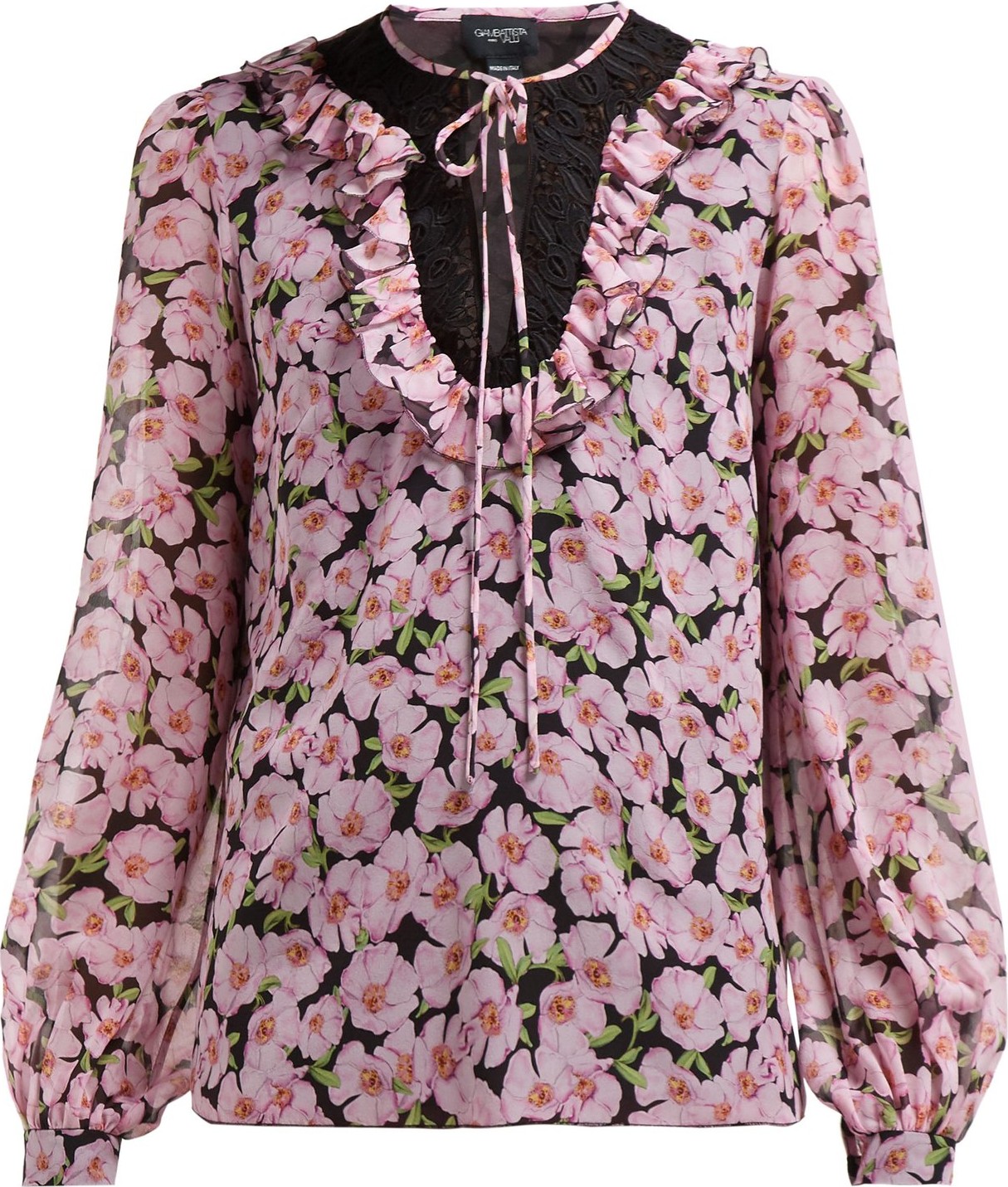 Giambattista Valli Floral-print silk-chiffon blouse