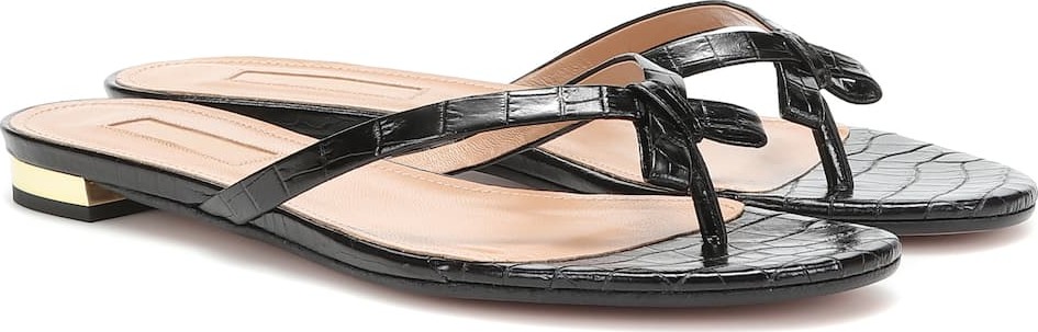 Aquazzura Riva croc-effect leather sandals