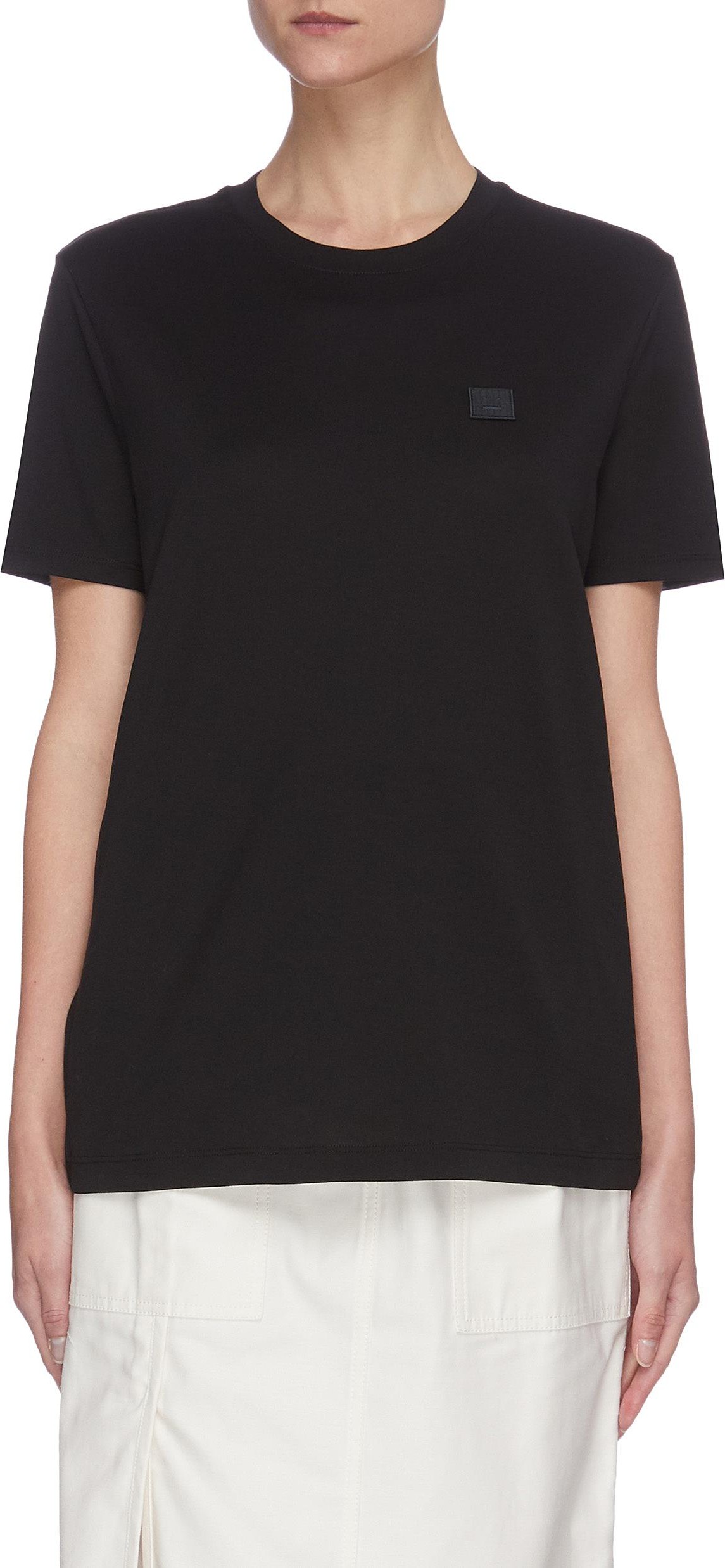 Acne Studios Face patch crewneck cotton T-shirt