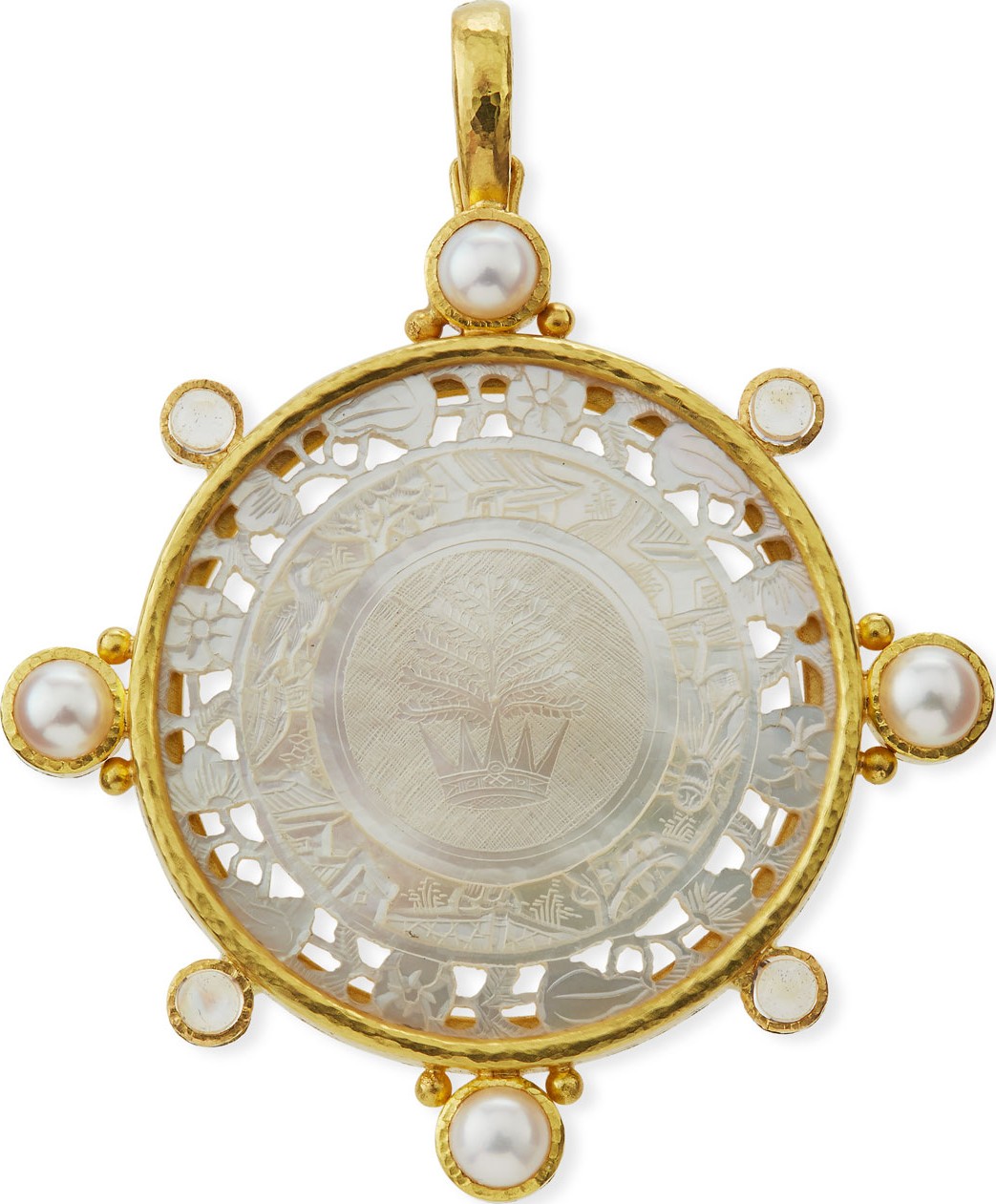 Elizabeth Locke Chinese Gambling Counter Intaglio Pendant