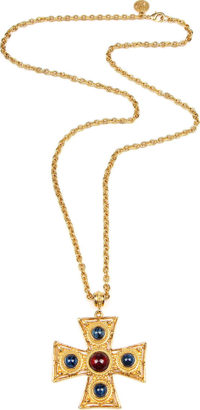 Ben-Amun Square Cross Pendant Necklace