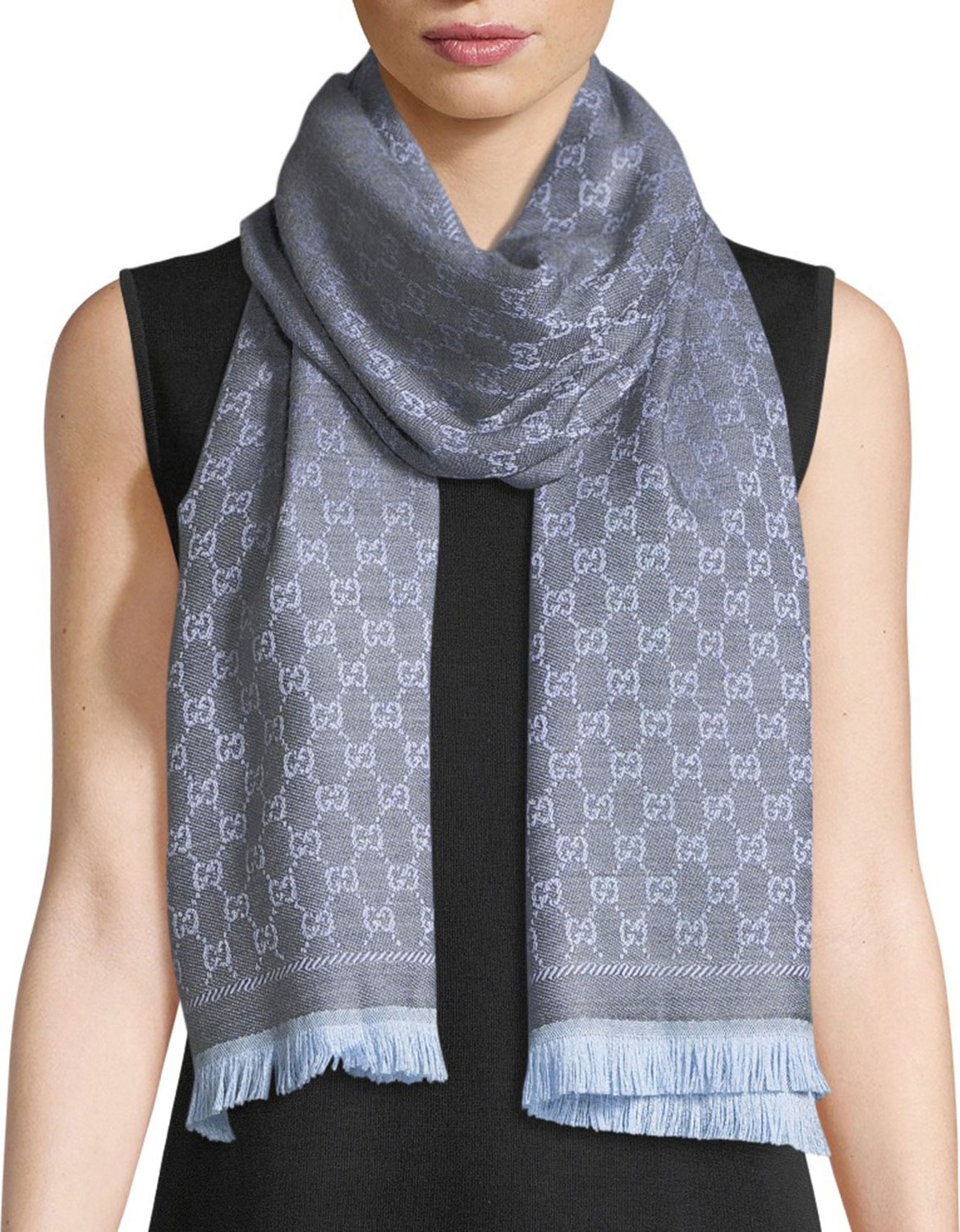 Gucci Reversible Wool Stencil Scarf