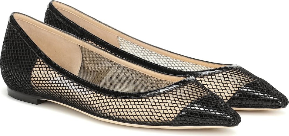 Jimmy Choo Romy Flat mesh ballet flats