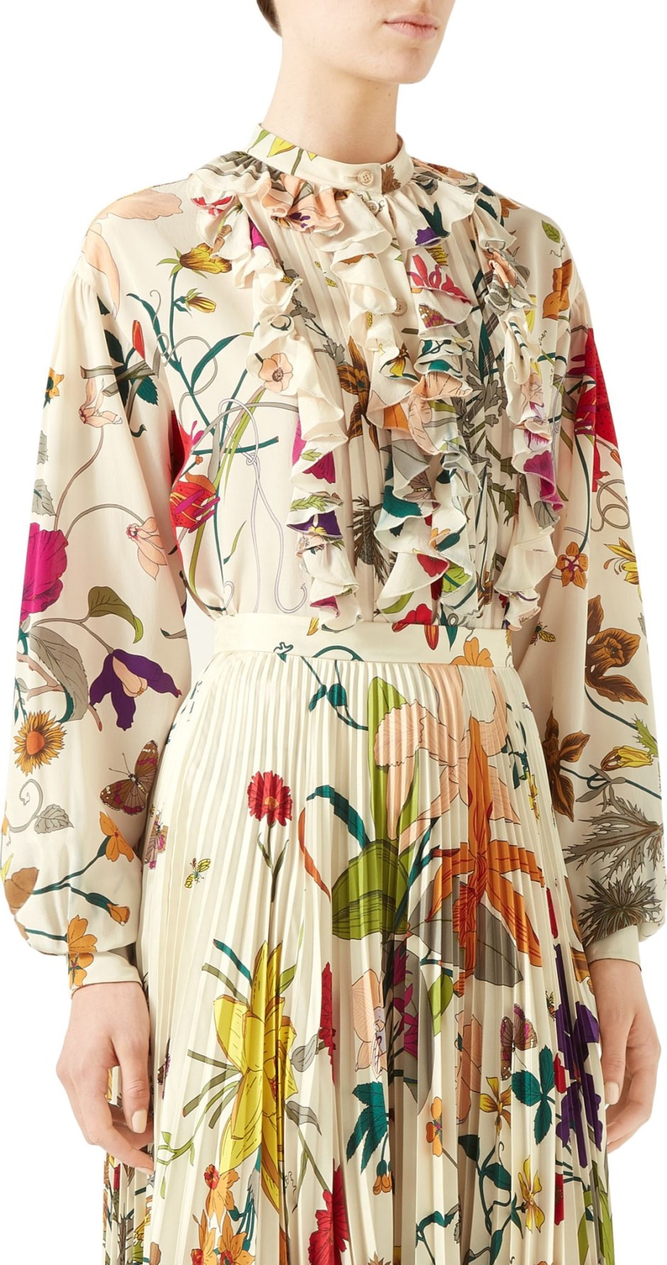 Gucci Floral Silk Crêpe de Chine Blouse