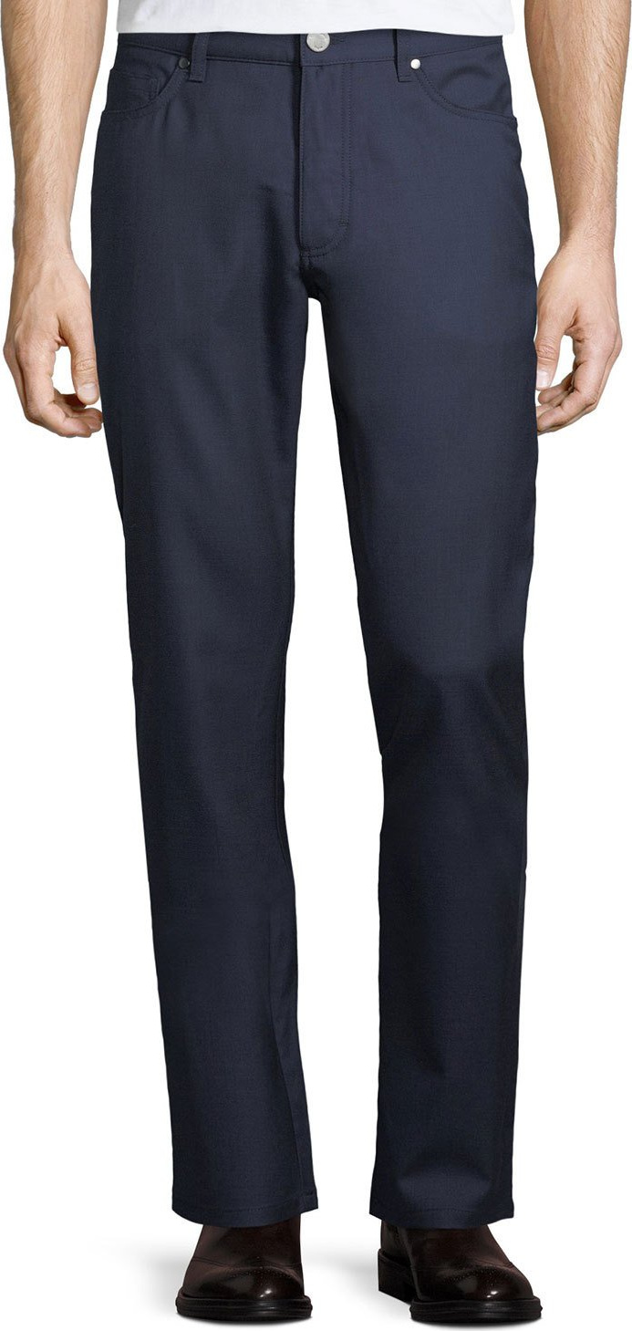 Ermenegildo Zegna 5-Pocket Straight-Leg Wool Pants