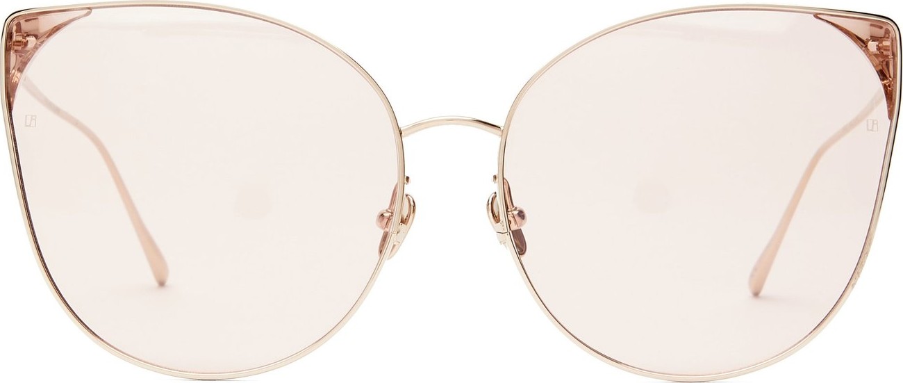 Linda Farrow Oversized cat-eye gold-plated sunglasses