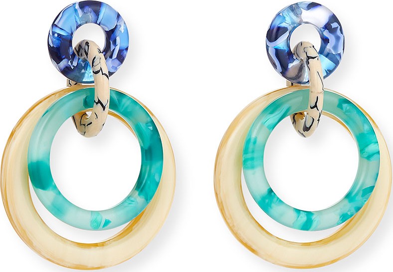 Lele Sadoughi Interlocking Double-Ring Drop Earrings