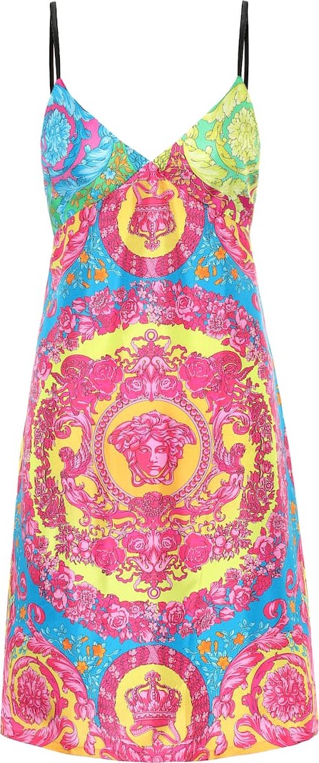 Versace Printed silk minidress