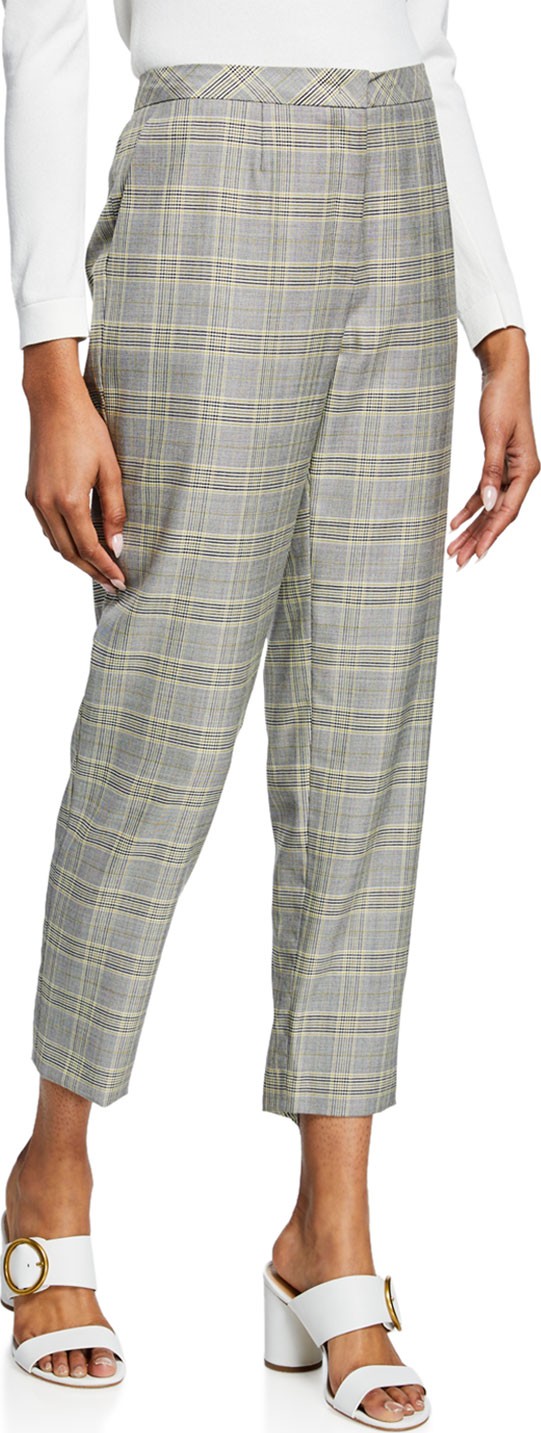 Escada Talaranto Glen Plaid Crop Pants