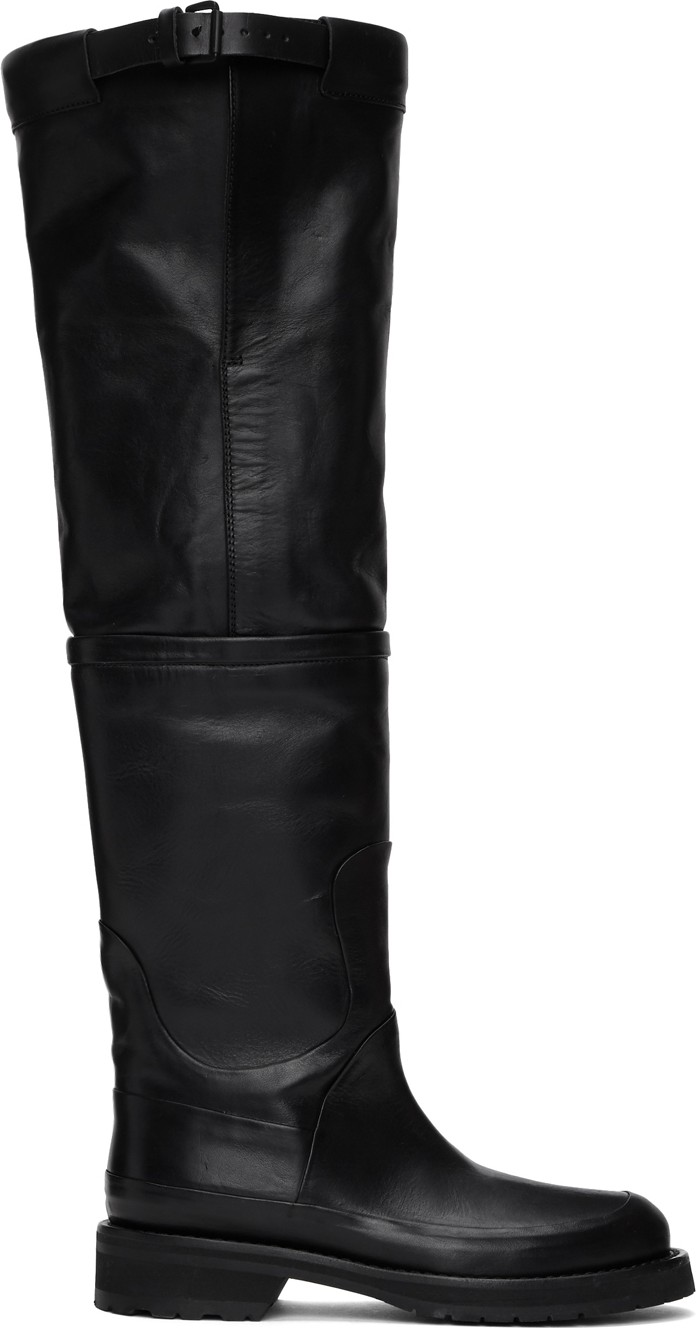 Ann Demeulemeester Black Belt Boots