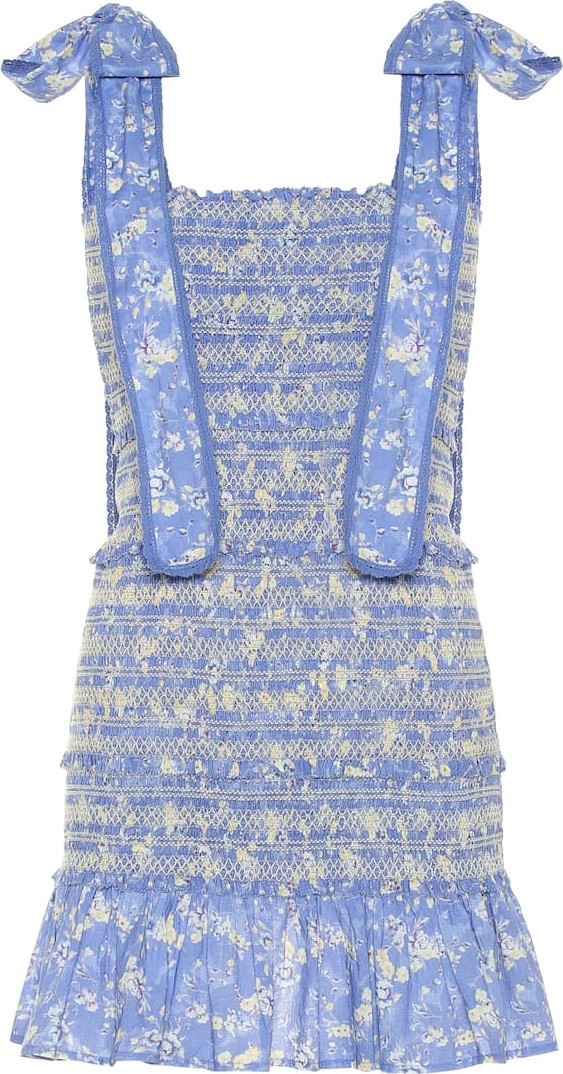 LOVESHACKFANCY Belle smocked cotton minidress