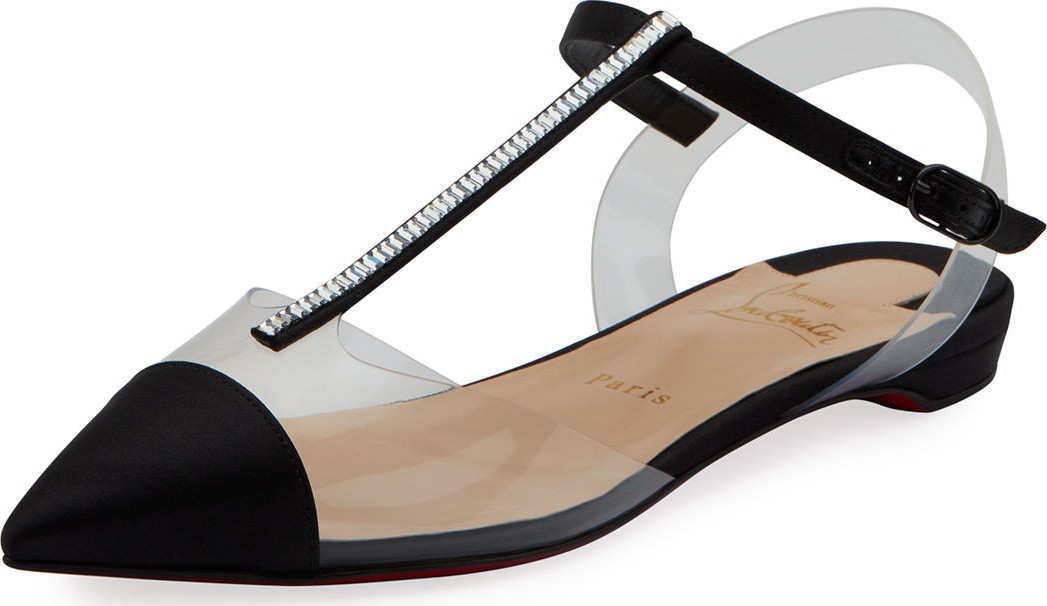 Christian Louboutin Nosy Strass T-Strap Red Sole Pumps