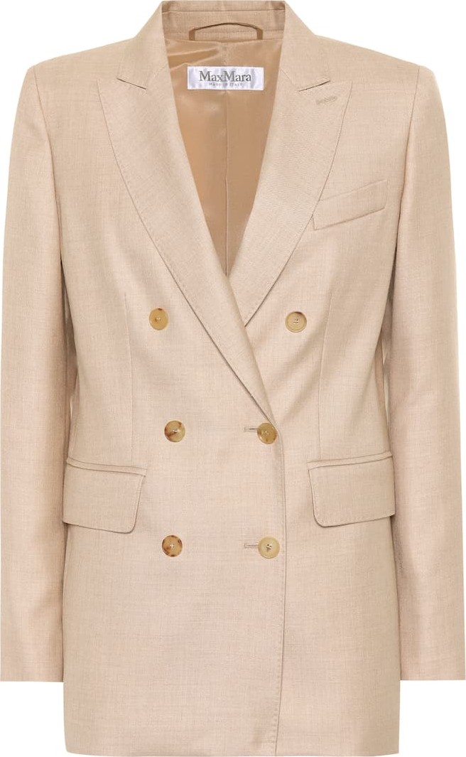 Max Mara Merlot silk and camel hair blazer