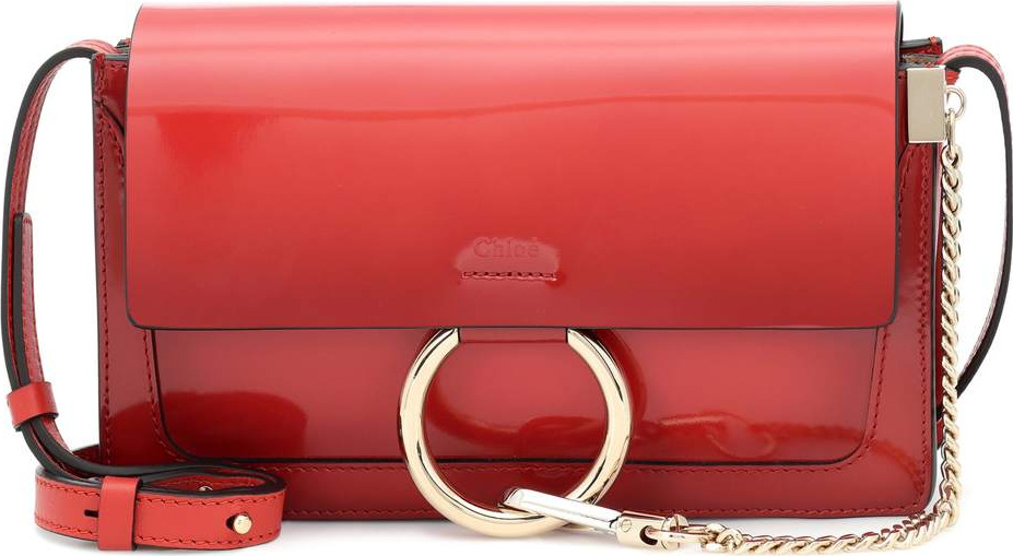 Chloe Faye Small patent leather shoulder bag