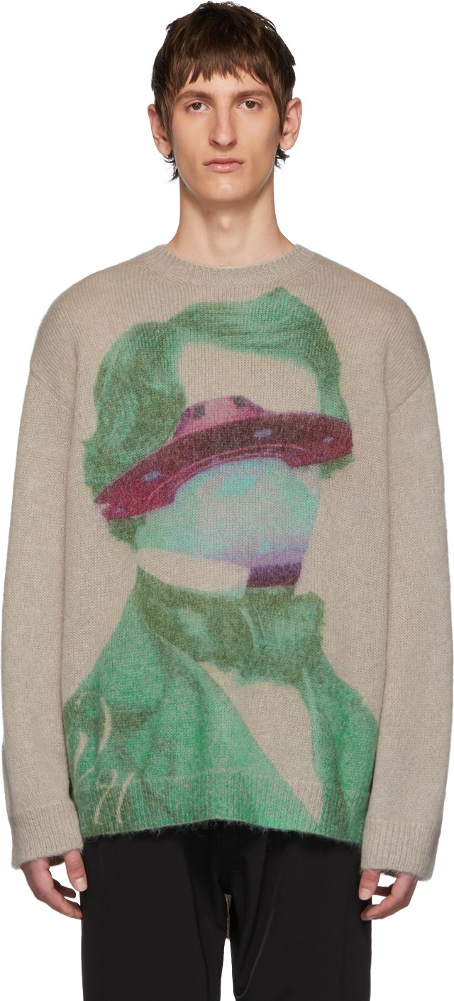 Valentino Beige Undercover Edition V Face UFO Sweater Valentino Beige Undercover Edition V Face UFO Sweater