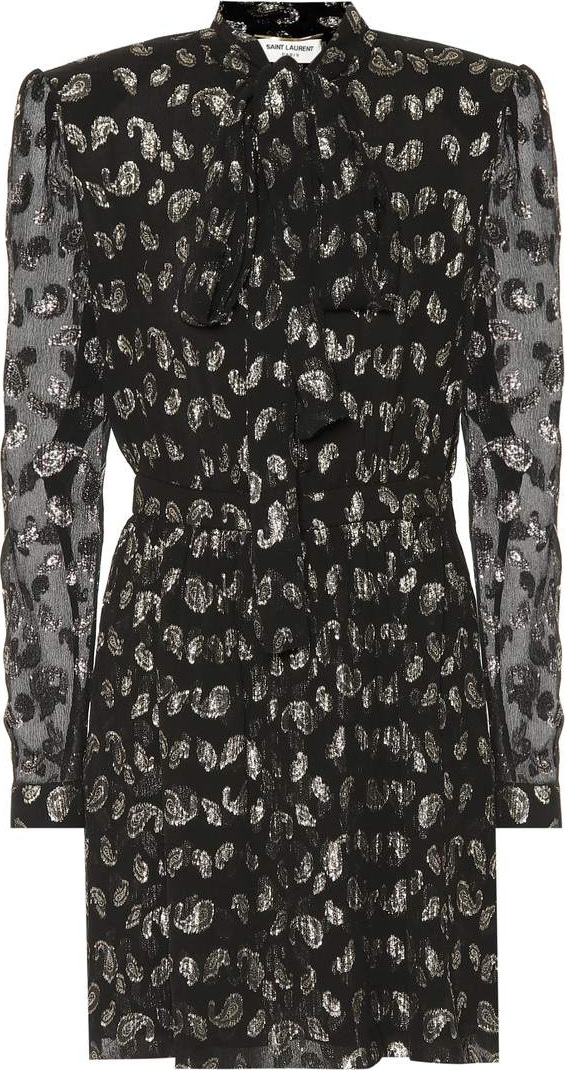 Saint Laurent Fil coupé silk-blend minidress