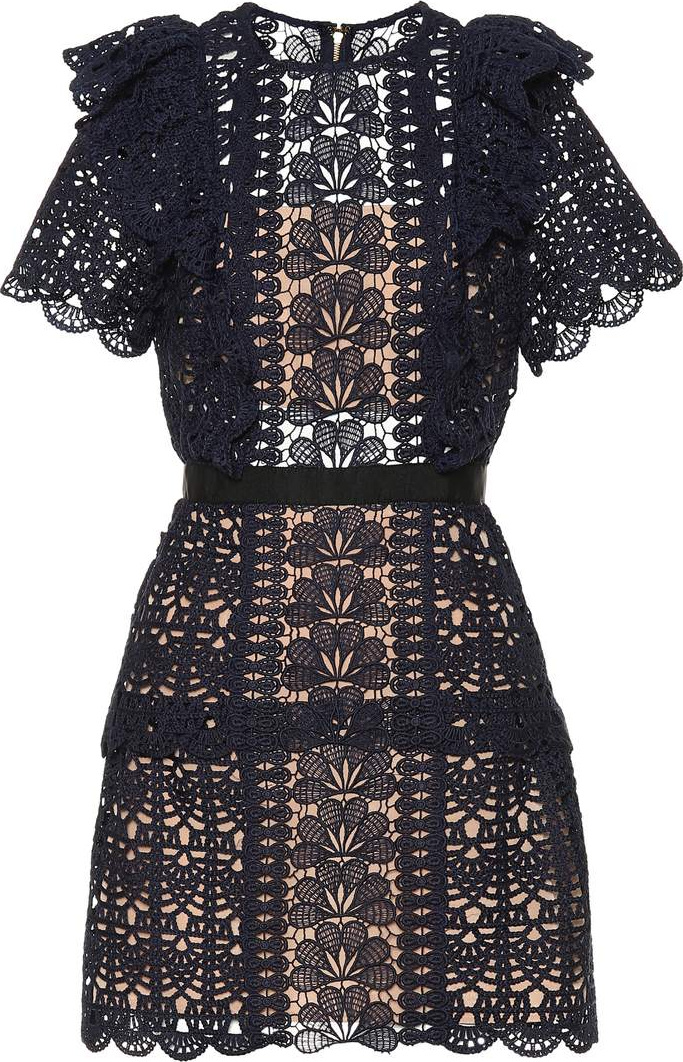 Self Portrait Guipure lace minidress