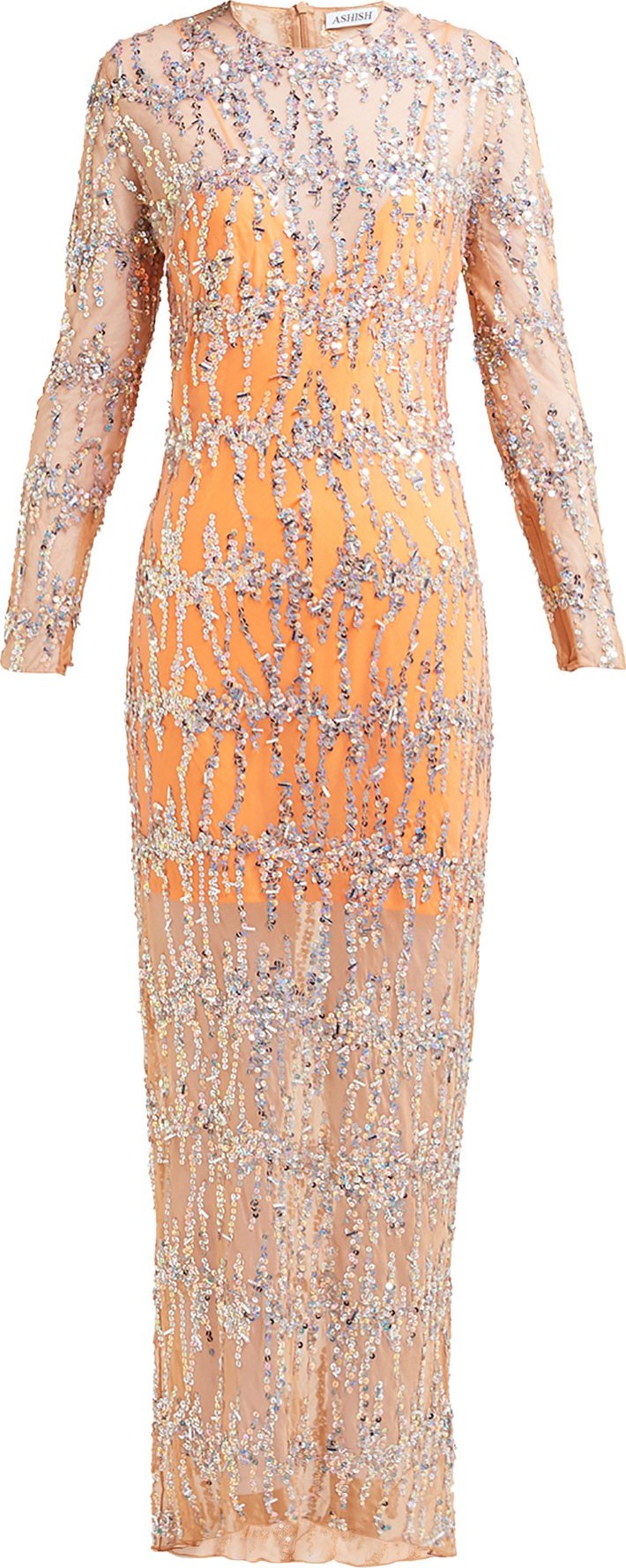 ASHISH Sequinned round-neck maxi dress