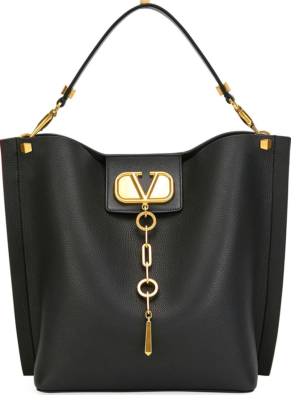 Valentino VLOGO Escape Small Leather Hobo Bag