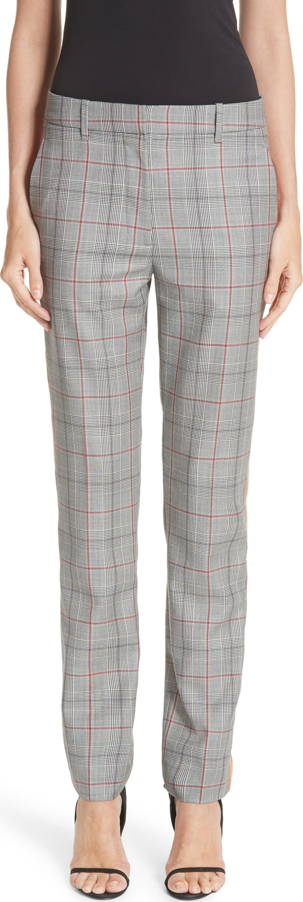 Calvin Klein 205W39NYC Side Stripe Plaid Wool Pants