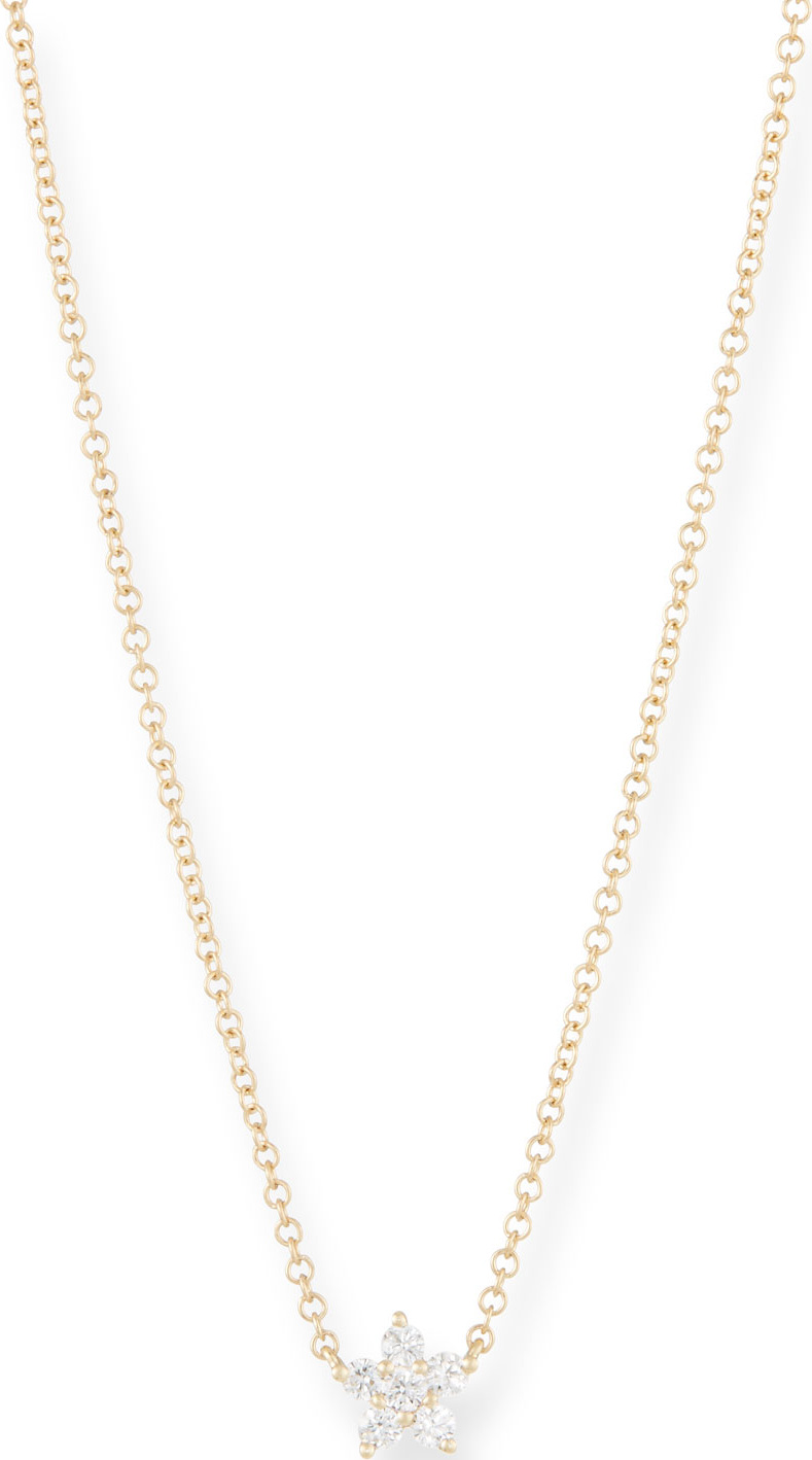 EF Collection 14k Diamond Flower Choker Necklace