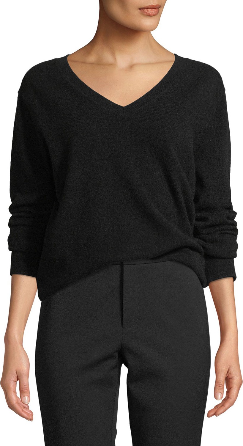 Vince Weekend V-Neck Cashmere Pullover Sweater