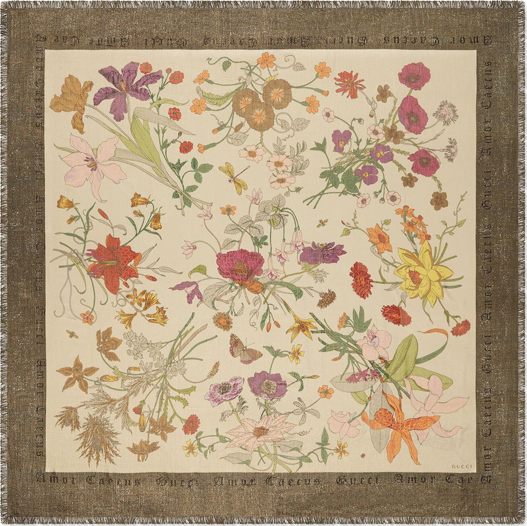Gucci Flora Gothic Metallic Jacquard Shawl